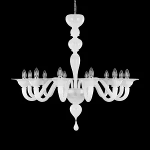 12 Light Murano Artistic Glass Chandelier in Silk Finish