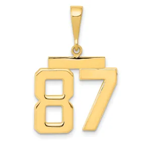 14k Yellow Gold Medium Polished Number 87 Charm