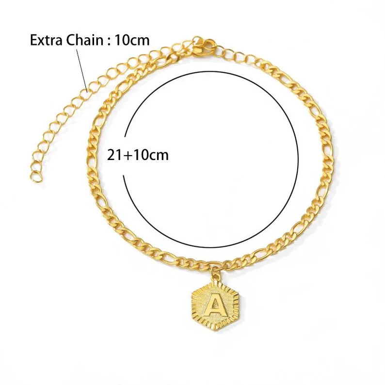 18k Gold-Filled Initial Anklet For Women - Gold Anklet - Custom Anklet - Ruby Anklet