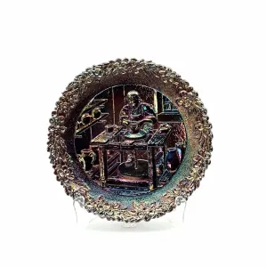 1977 Fenton Glass Collector Plate No. 8 In The Annual Series Early Craftsman of English America