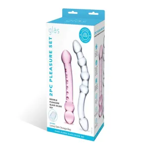 2 Piece Double Pleasure Glass Dildo Set from Glas