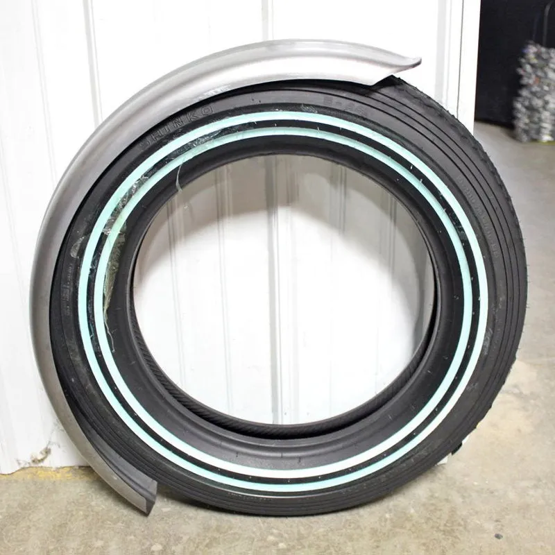 5" Wide Raw Steel Ribbed Bobber Fender