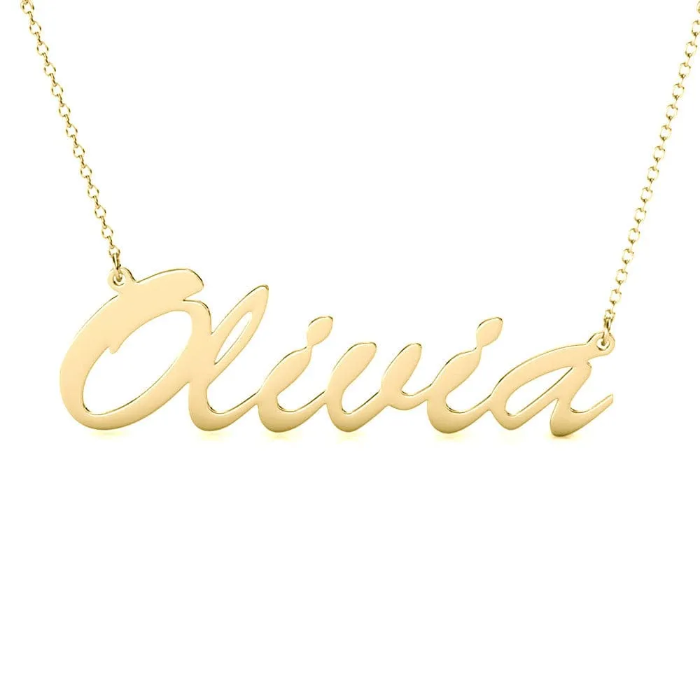 .925 Sterling Silver Name Necklace with a choice of 14K plating