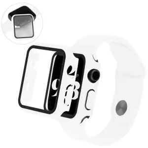 Apple Watch Series 3/2/1 42mm cover with tempered glass   watch band - White