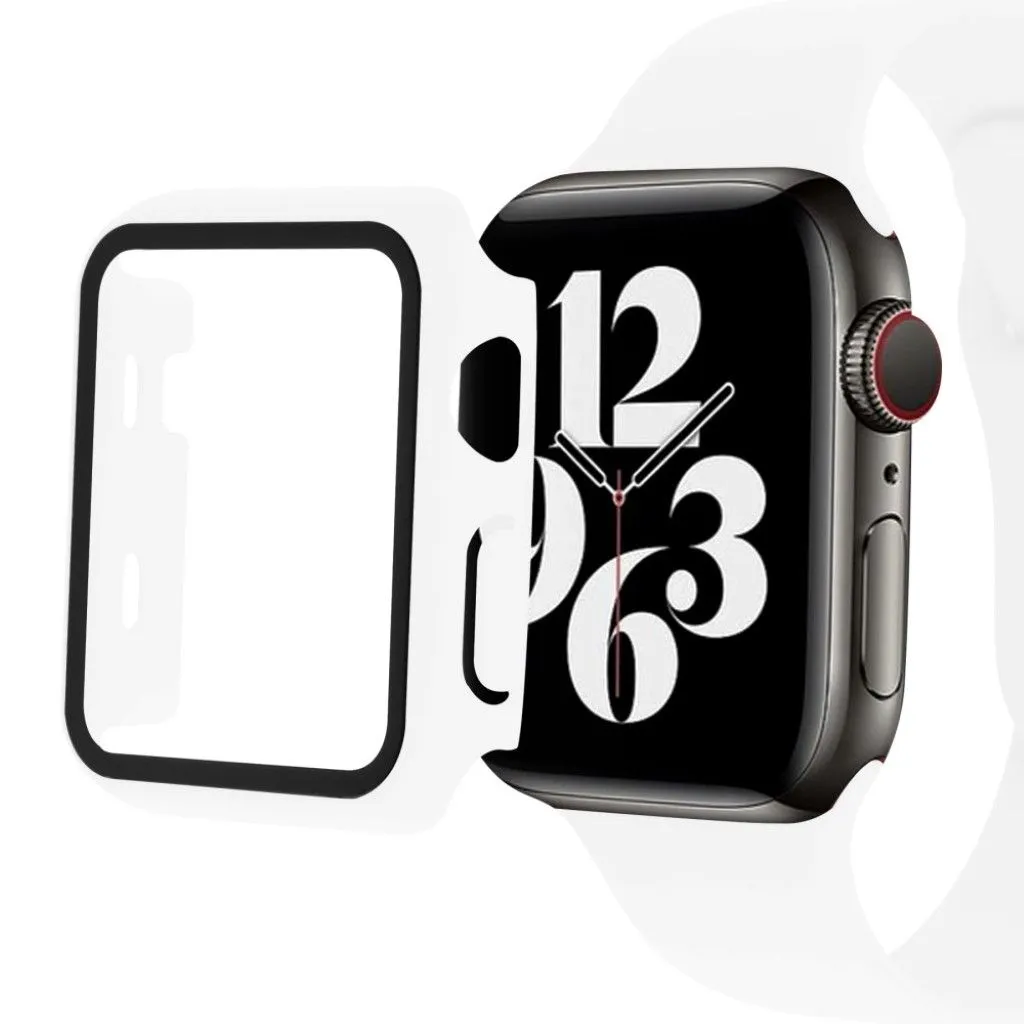 Apple Watch Series 3/2/1 42mm cover with tempered glass   watch band - White