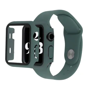 Apple Watch Series 6 / 5 40mm cover with tempered glass   watch band - Dark Green