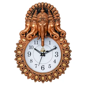 ART PLUS STORE ore Home And Office Decorative Wall Clock, Wall Clock For Living Room, Wall Clock For Wall Decor Stylish, Designer Wall Clocks (5 Face Copper)