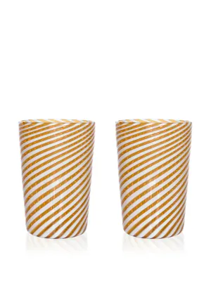 Autumn Murano swirl tumblers, set of 2