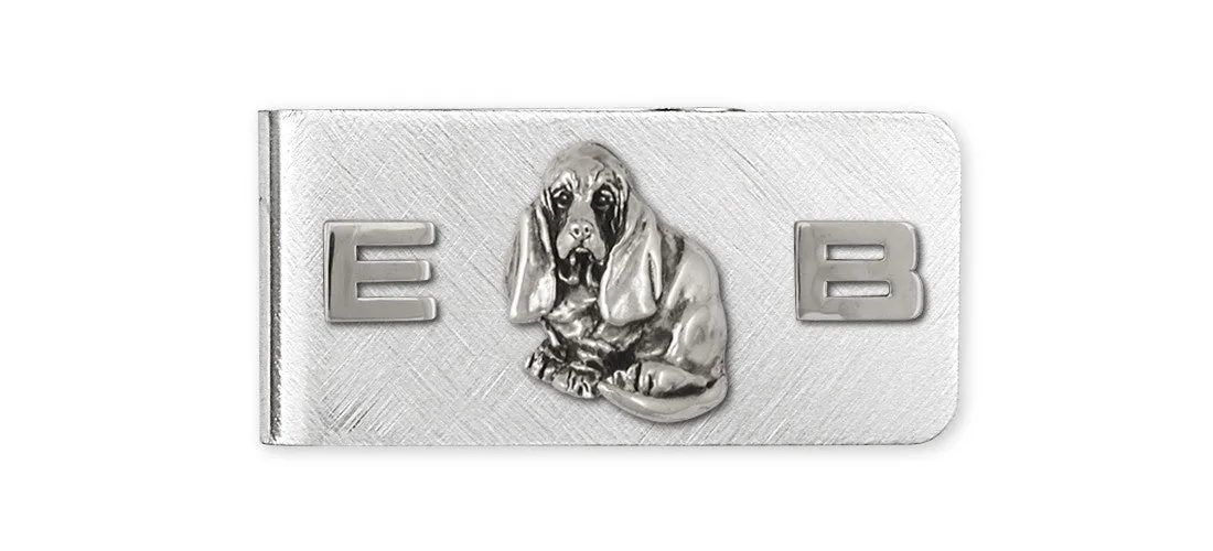 Basset Hound Money Clip Jewelry Sterling Silver Handmade Dog Money Clip BAS5-MC