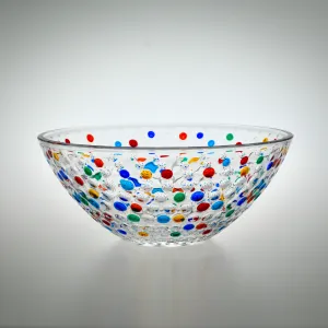 Bubbles Glass Bowl, Medium, Hand-painted in Italy