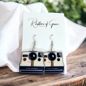 Camera Earrings - Photographer Gift, Handmade Earrings, Retro Camera, Photography Accessories, Polaroid Camera, Instant Photo, Cameras