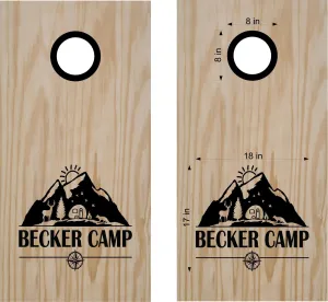 Camping Life Cornhole Board Vinyl Decal Sticker