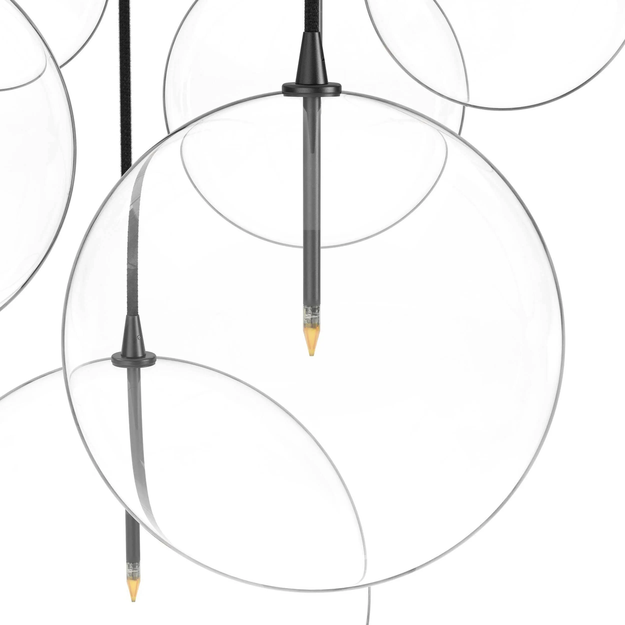 Cluster 7 MIX Chandelier, Black Gunmetal