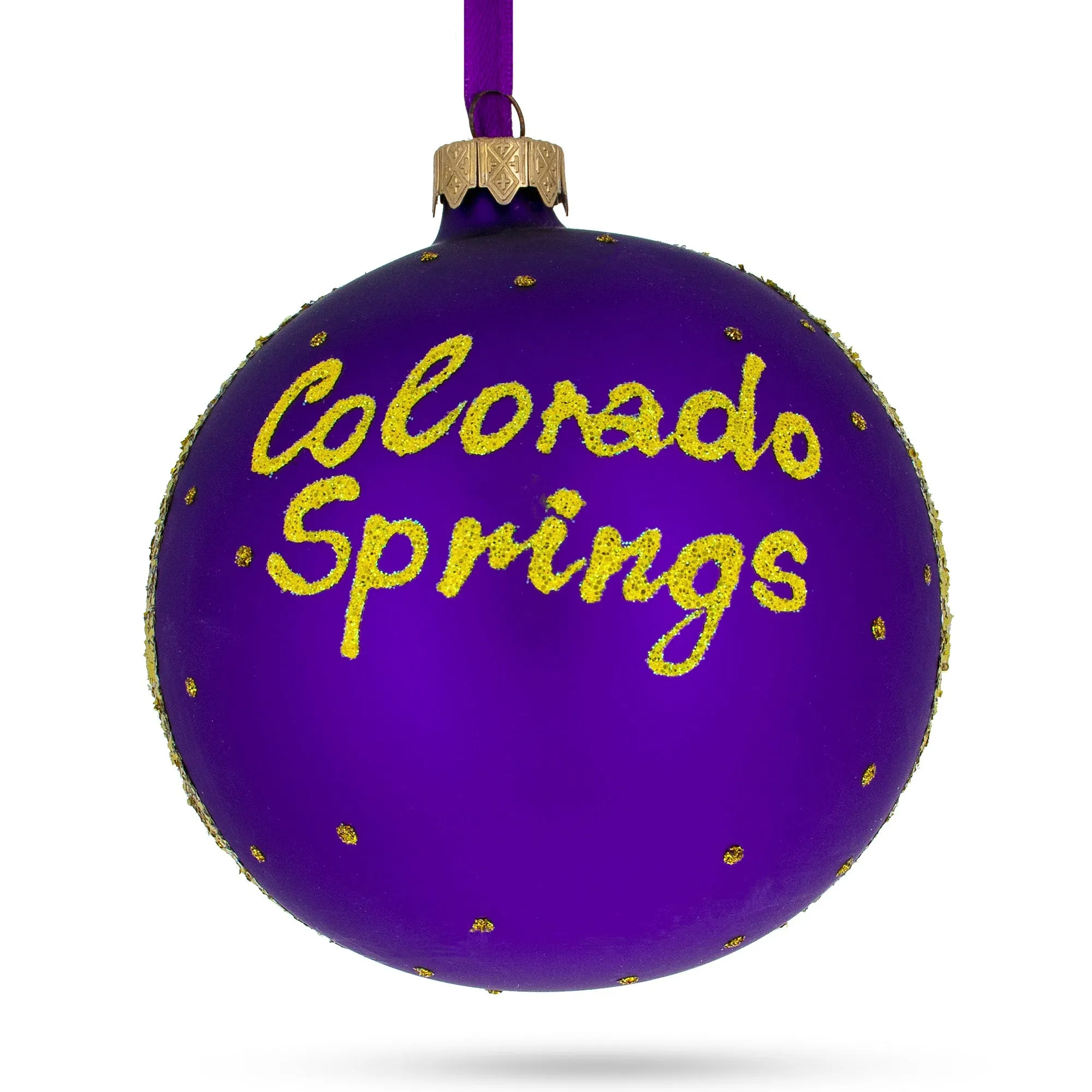 Colorado Springs, Colorado, Usa Glass Ball Christmas Ornament 4 Inches