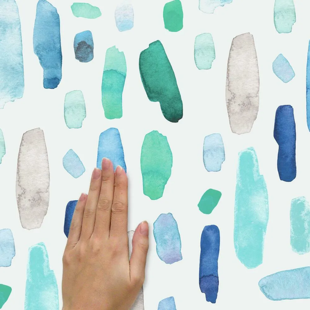 Cool Watercolor Swatch Peel and Stick Wall Decals