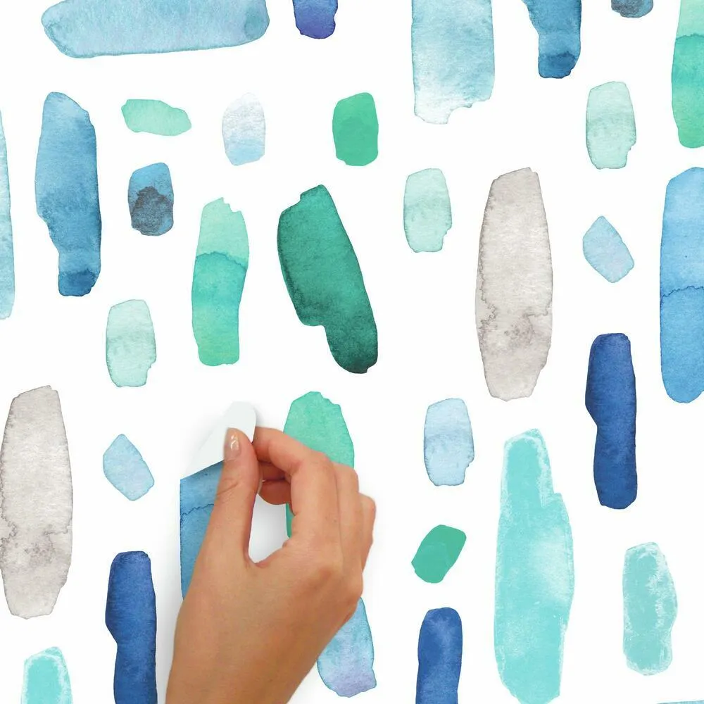 Cool Watercolor Swatch Peel and Stick Wall Decals