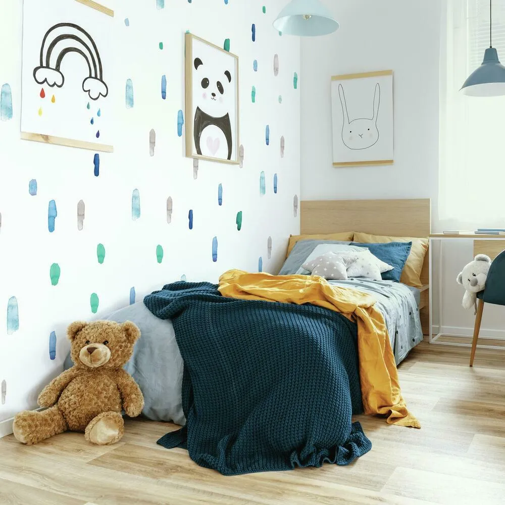 Cool Watercolor Swatch Peel and Stick Wall Decals