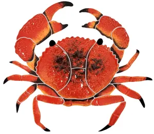 Crab, 10" Red - Pool Mosaic