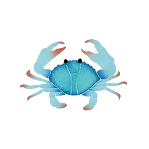 Crab, 8" Aqua - Pool Mosaic