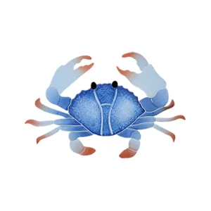 Crab, 8" Blue - Pool Mosaic