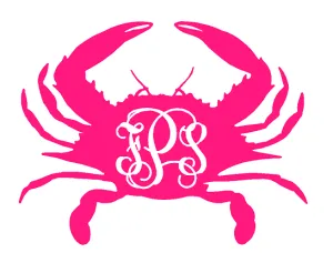 Crab decal with monogram