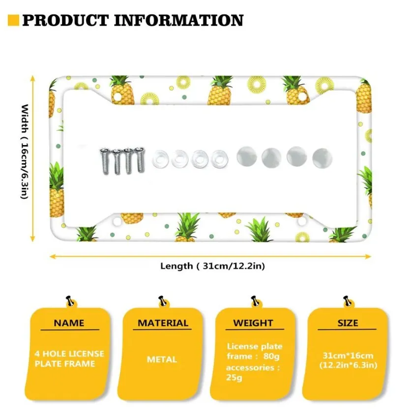 Customized Heavy Duty License Plate Frame for Cars Vehicle - Personalized License Plate Frames for Cars - License Plate Holders Cover