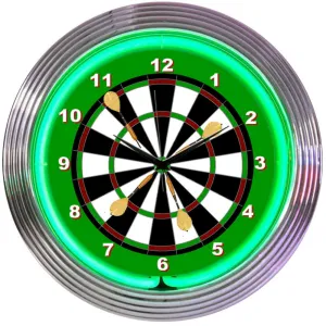 DARTS NEON CLOCK