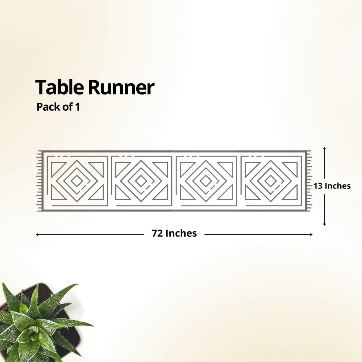 Dining Table Runner In Lily White Applique Cutwork Cotton With Mirrors | Handmade In India