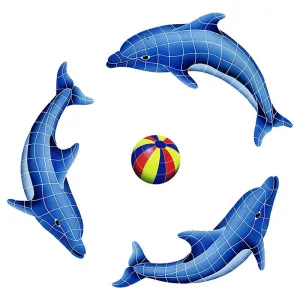 Dolphin Group, Multi Color Ball - Pool Mosaic