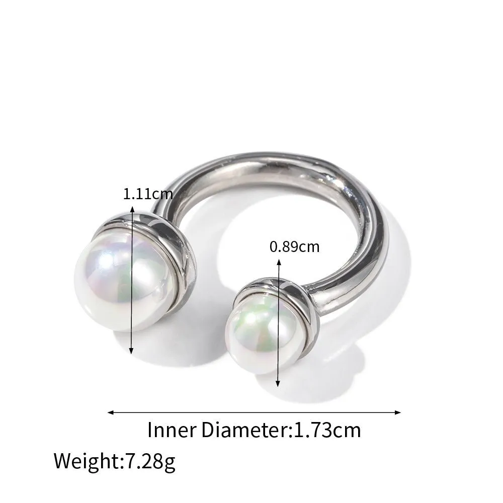 Dual pearl Ring