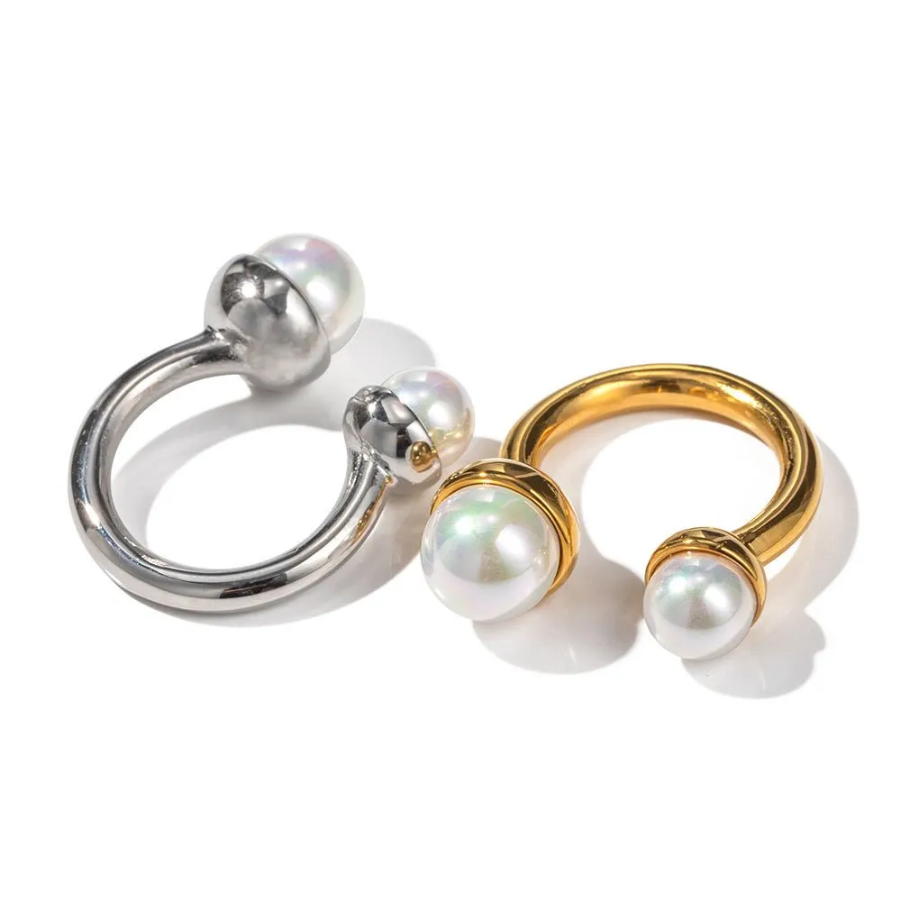 Dual pearl Ring