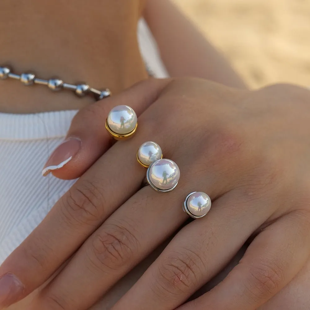 Dual pearl Ring