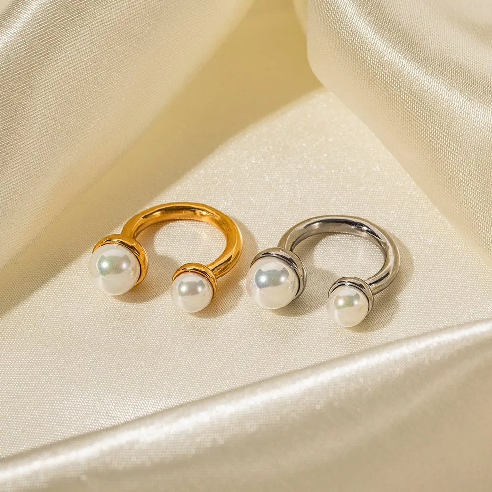 Dual pearl Ring