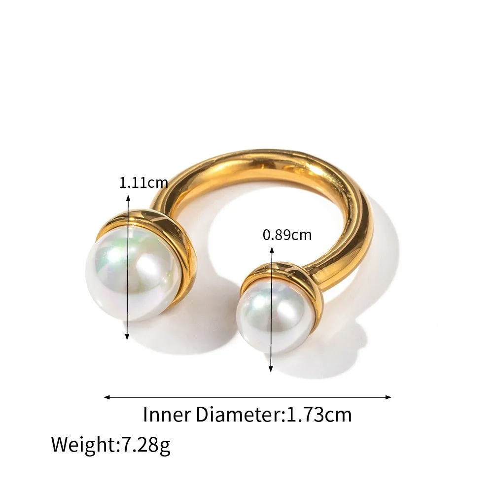 Dual pearl Ring