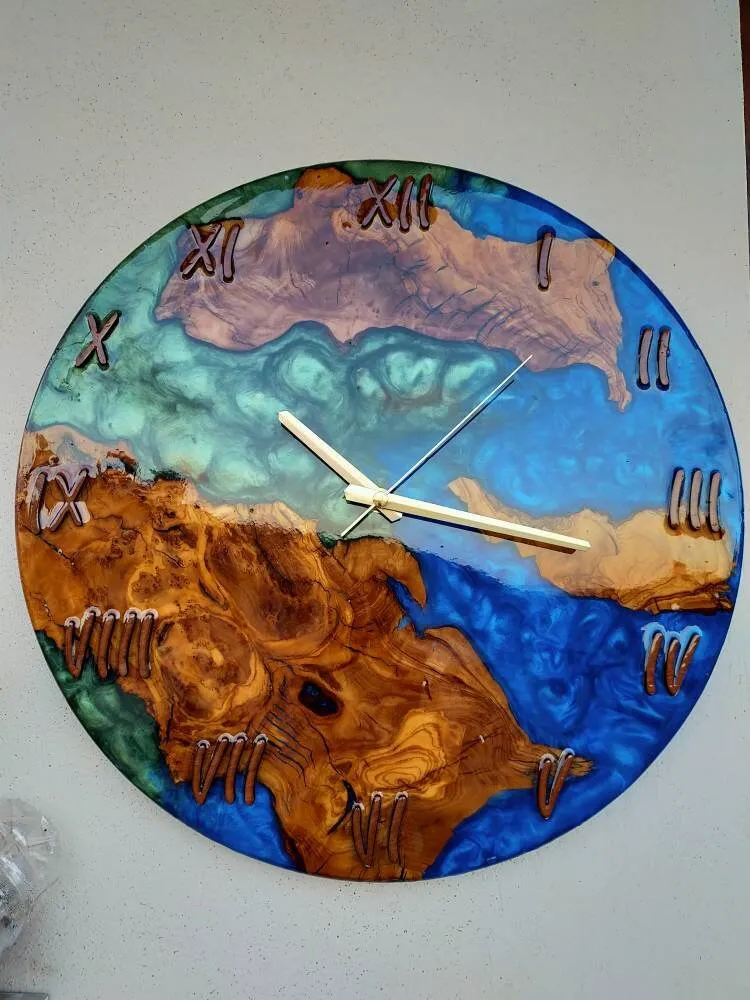 Epoxy clock, Resin clock, Clock for wall, Unique Wall Clock as a  Wedding Gift, Large wall clock