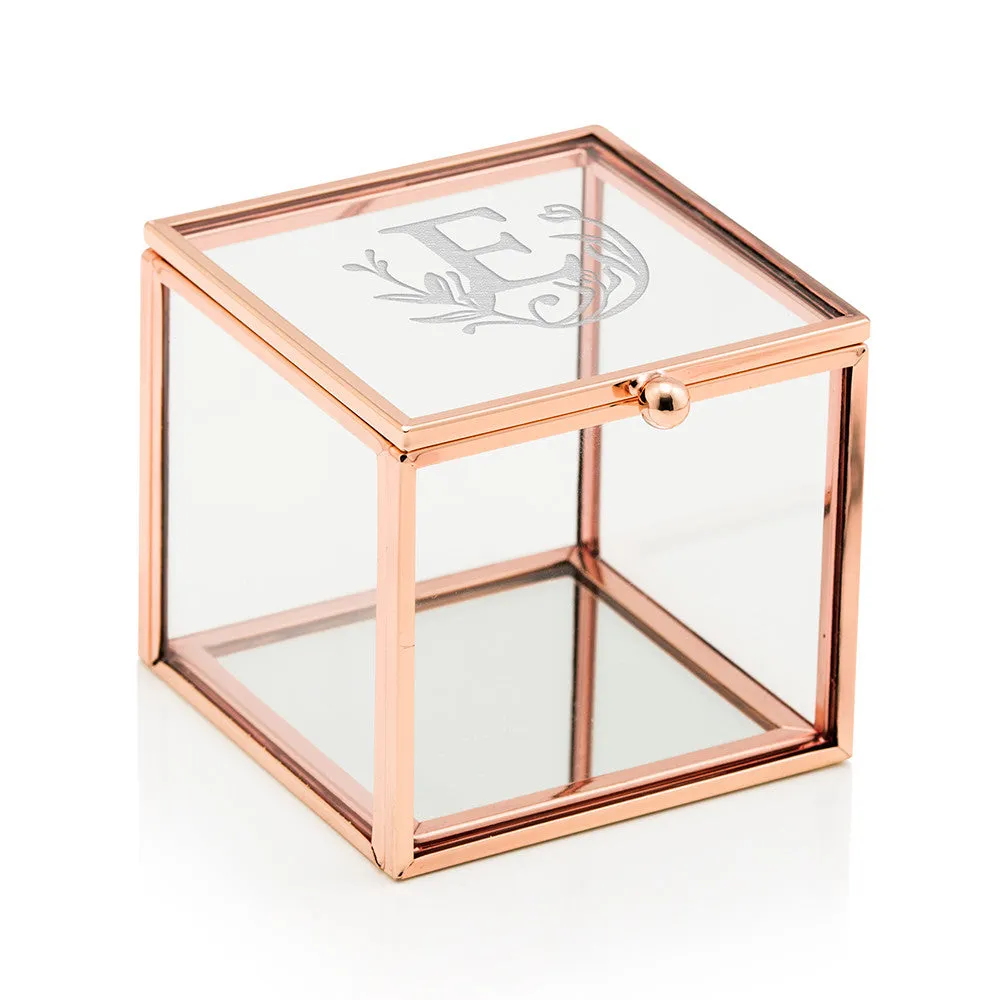 Fairytale Personalized Rose Gold and Glass Jewelry Box