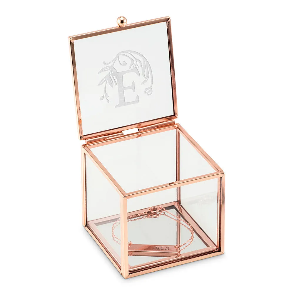 Fairytale Personalized Rose Gold and Glass Jewelry Box