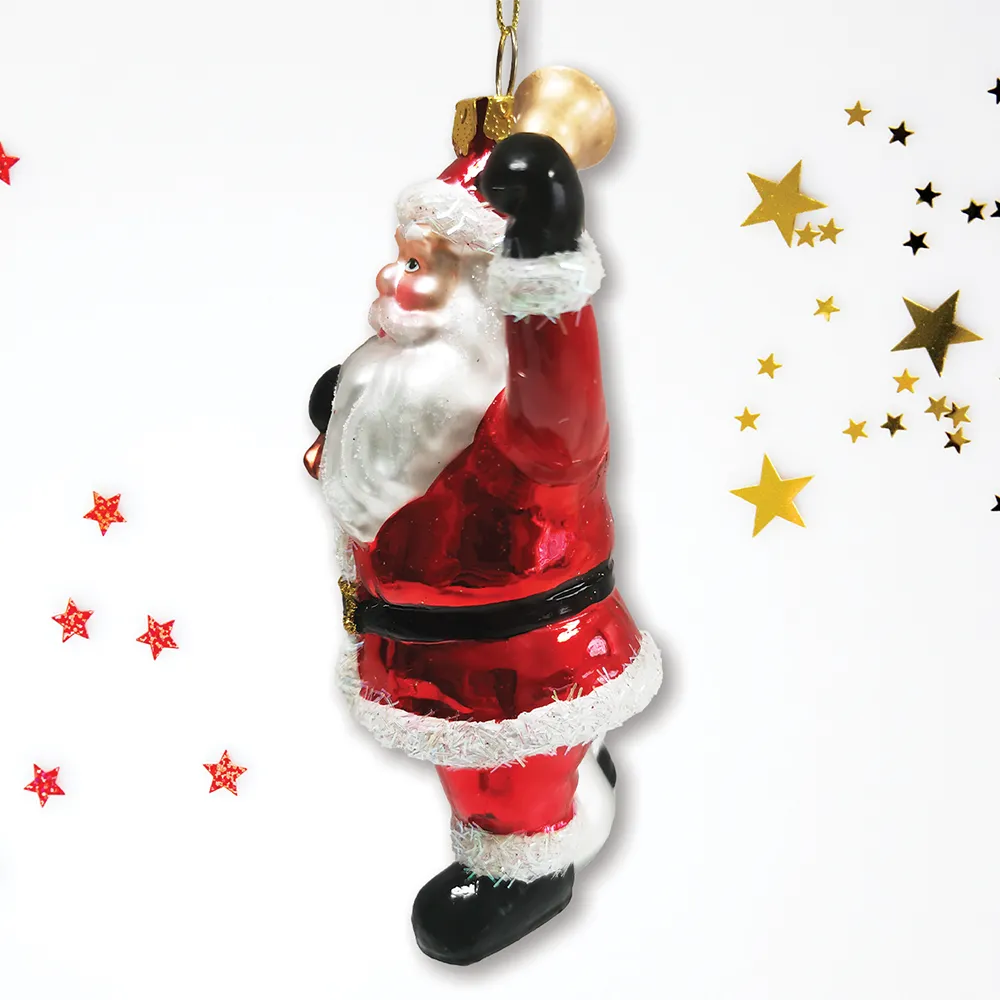 Festive Delivery Santa Claus Coming to Town Glass Ornament