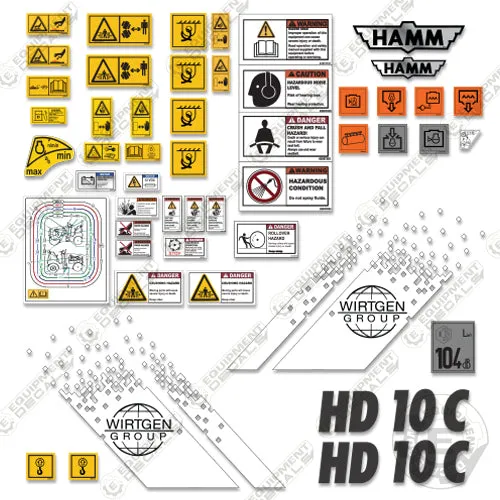 Fits HAMM HD10C Decal Kit Tandem Roller