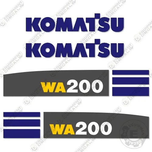 Fits Komatsu WA 200 5 Wheel Loader Decal Kit