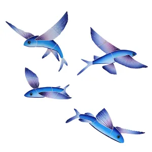 Flying Fish, Set Of 4 - Pool Mosaic