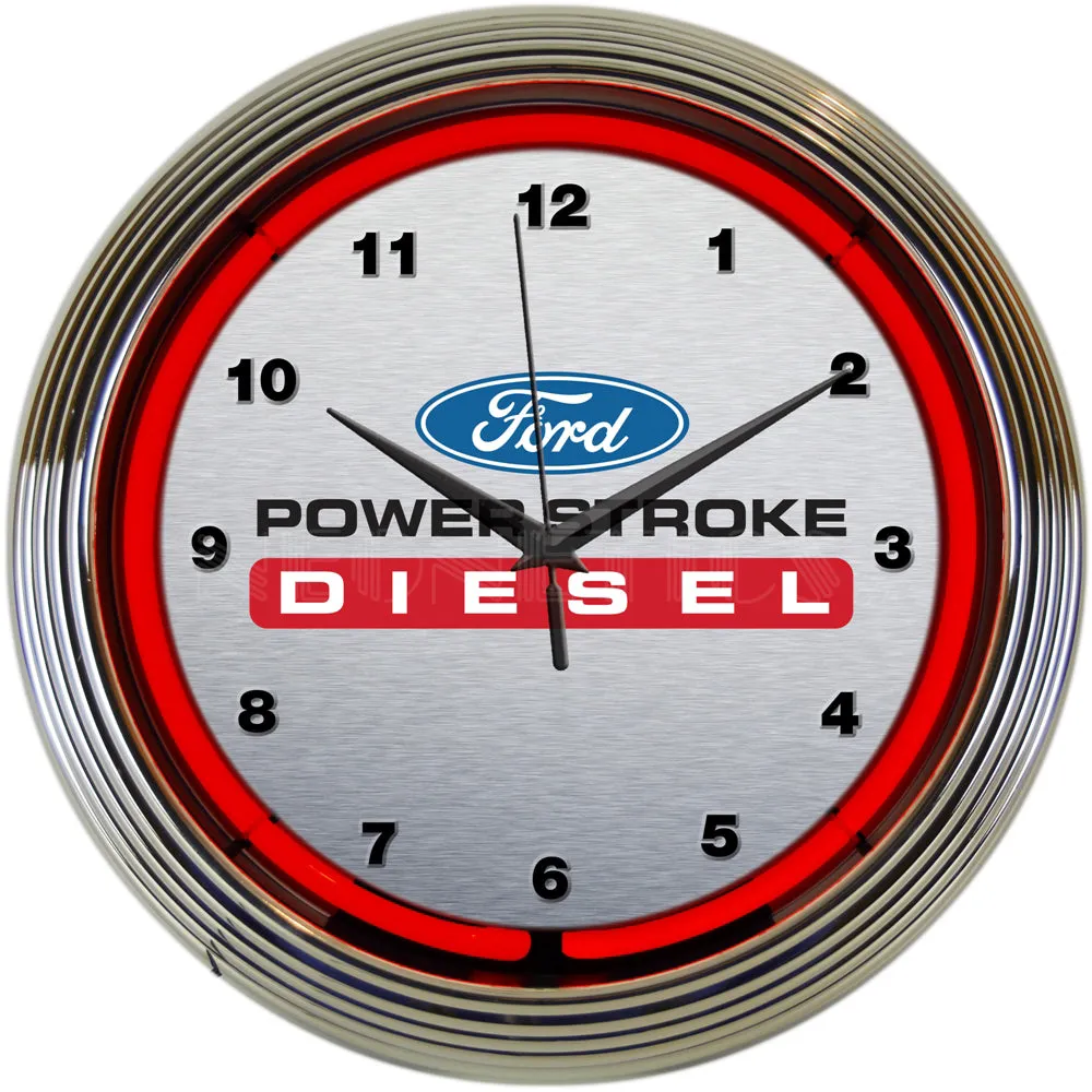 FORD POWER STROKE DIESEL NEON CLOCK