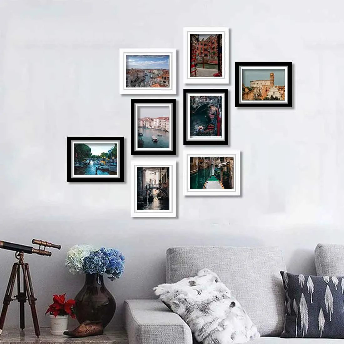 Gallery Wall Frames Personalized Black and White 8x10 inch Picture Frame (Set of 8)