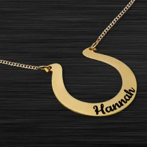 Genuine Silver Custom Name Horseshoe Necklace