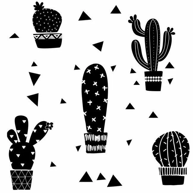 Geo Cactus Peel and Stick Wall Decals