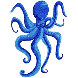 Glass Octopus - Blue - Pool Mosaic