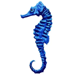 Glass Seahorse - Blue - Pool Mosaic