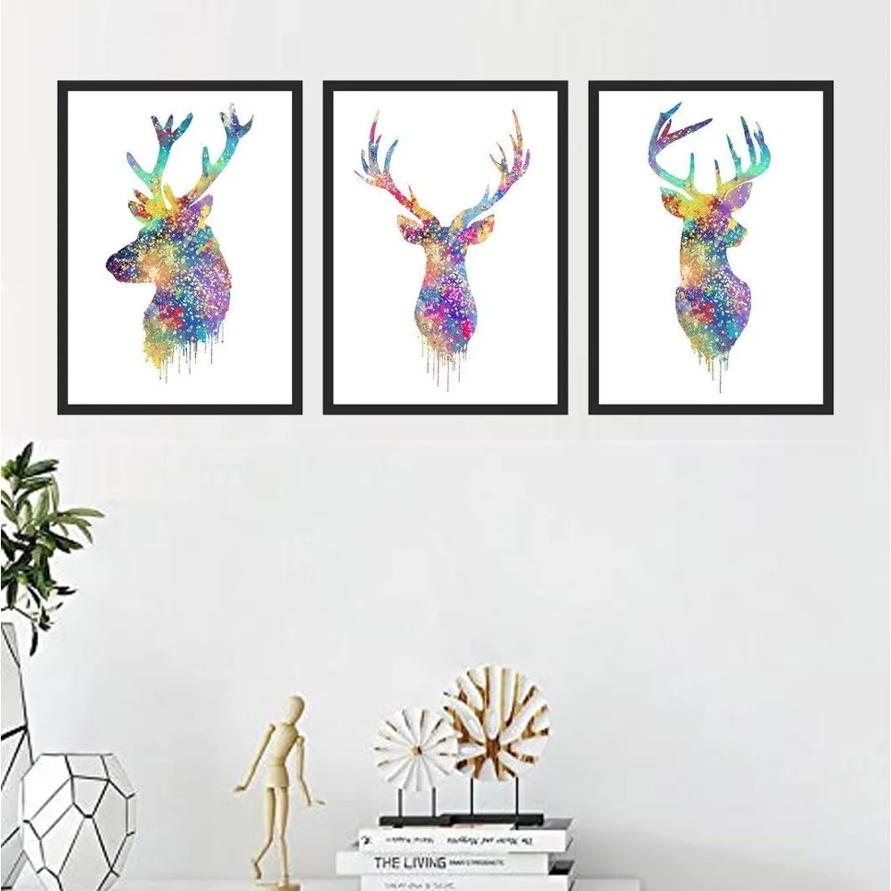 Go Hooked Paper Digital Wall Painting/Hanging Art/Decals/Home Decor/Gift Item (20.32 cm x 30.48 cm, 3 Frames, 8X12Set-61)