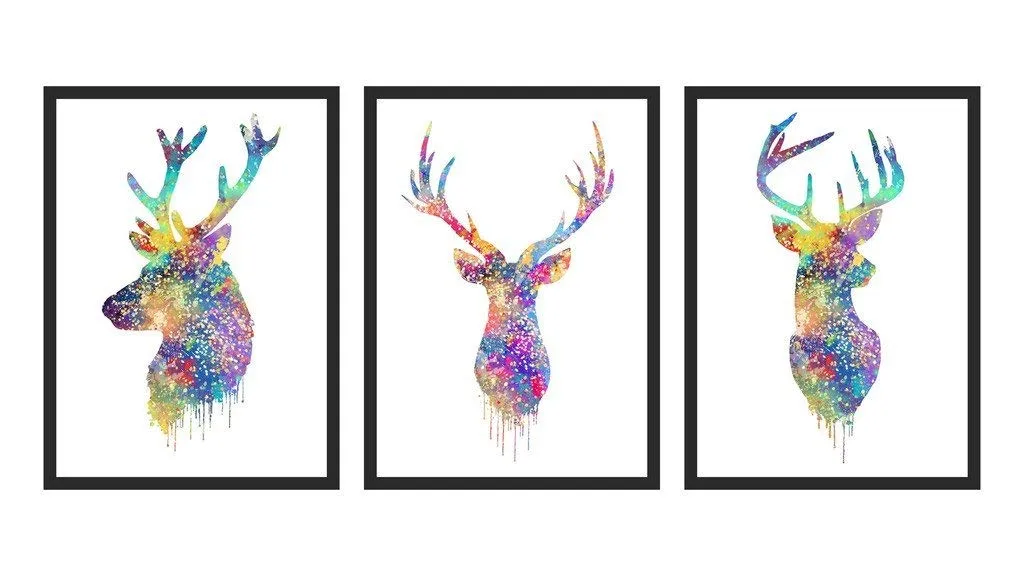 Go Hooked Paper Digital Wall Painting/Hanging Art/Decals/Home Decor/Gift Item (20.32 cm x 30.48 cm, 3 Frames, 8X12Set-61)