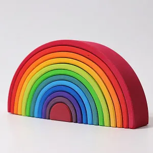 Grimm's Wooden Rainbow Stacking Tunnel 12 pcs Large